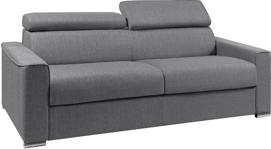 Dunlopillo Snel omgebouwde slaapbank met 4 plaatsen in grijze stof Bed van 160 cm met brede latten Matras 22 cm met geheugenschuim VIZIR L 216 cm x H 100 cm x D 94 cm - Foto 4
