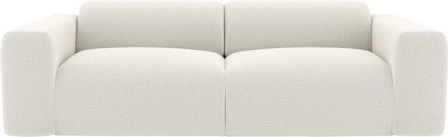 Vente-unique Vierzitsbank van witte boucléstof POGNI van Maison Céphy L 245 cm x H 73 cm x D 97 cm - Foto 3