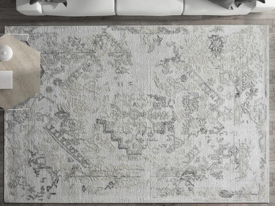 Vente-unique Vintage-tapijt van wol en viscose handgemaakt 160 x 230 cm 1200 g m2 Grijs IVYRA L 230 cm x H 1 cm x D 160 cm - Foto 2