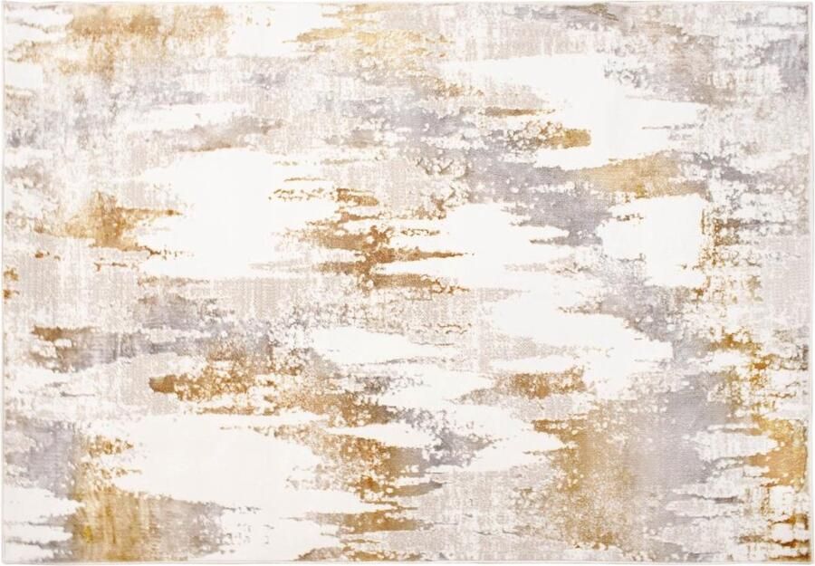 Vente-unique Vloerkleed in vintage stijl 160 x 230 cm Taupe donkerbruin en wit PALERIO L 230 cm x H cm x D 160 cm