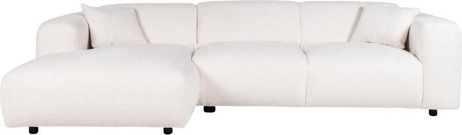 Vente-unique XXL-hoekbank met hoek links van witte boucléstof POGNI van Maison Céphy L 280 cm x H 73 cm x D 165 cm - Foto 3