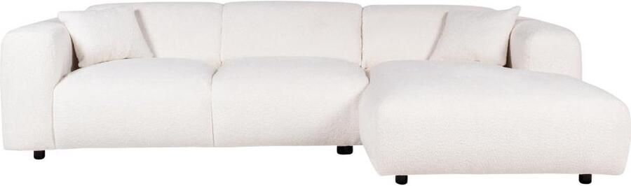 Vente-unique XXL-hoekbank met hoek rechts van witte boucléstof POGNI van Maison Céphy L 280 cm x H 73 cm x D 165 cm - Foto 4