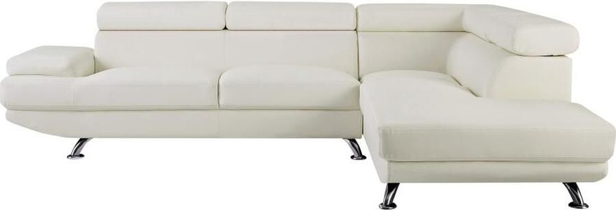 Vente-unique XXL hoekbank van kunstleer ROMAIN wit hoek rechts L 290 cm x H 95 cm x D 226 cm
