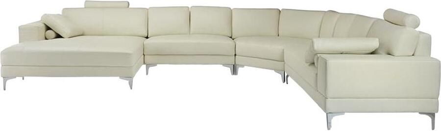 Vente-unique XXL zevenzitsbank hoogwaardig leer DONATELLO II ivoor hoek links L 384 cm x H 91 cm x D 335 cm - Foto 4