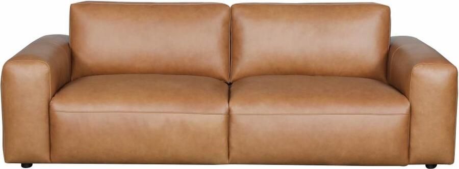 Vente-unique Zitbank 3 plaatsen in donkerbruin leer LAVANE L 242.5 cm x H 79 cm x D 112 cm - Foto 2