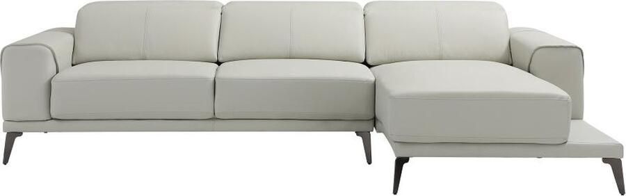 Vente-unique Zitbank met hoek rechts in beige buffelleder ANDOR L 279 cm x H 95 cm x D 170 cm - Foto 2