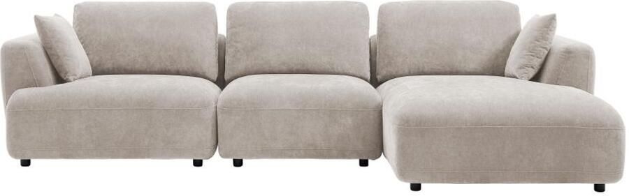 Vente-unique Zitbank met hoek rechts van beige stof TINDRALO