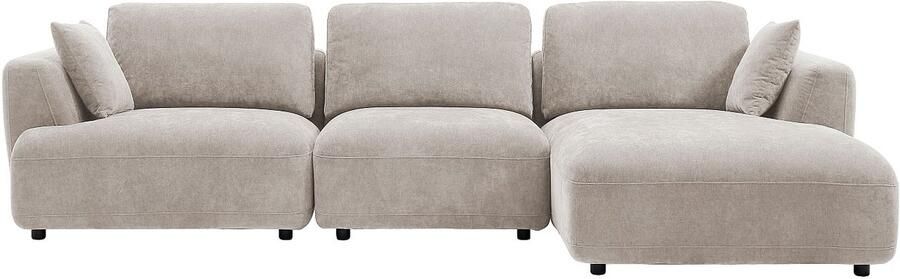 Vente-unique Zitbank met hoek rechts van beige stof TINDRALO