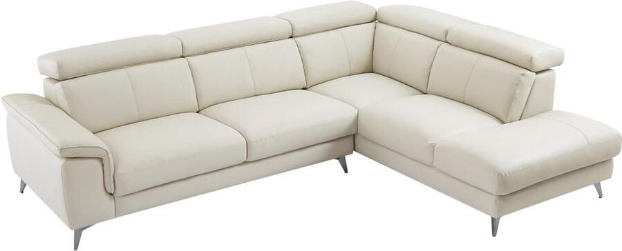 Vente-unique Zitbank met rechtse hoek in crèmekleurig leer MARAMBA L 288 cm x H 82 cm x D 219 cm - Foto 2