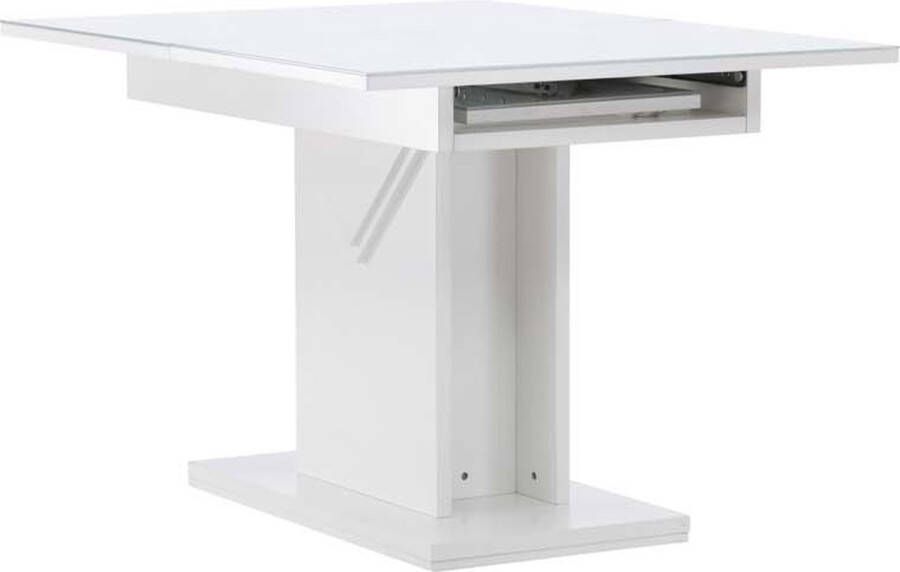 Venture Design Pluto eetkamertafel 90x120cm glas uittrekbaar met extra plaat wit - Foto 2