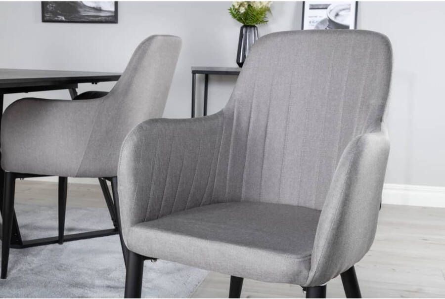 Venture Home Venture-Home-Eetkamerstoelen-2-st-Comfort-polyester-zwart-en-grijs - Foto 2