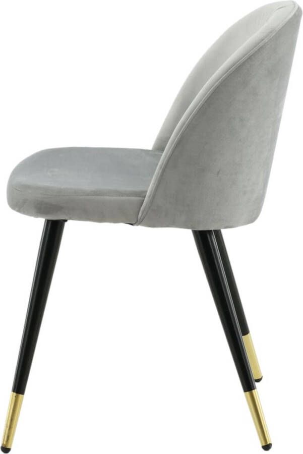 Venture Home Venture-Home-Eetkamerstoelen-2-st-Velvet-fluweel-zwart-messing-grijs - Foto 3