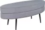 Venture Home Hocker Otto 100x40x41 cm ribfluweel zwart en grijs - Thumbnail 2