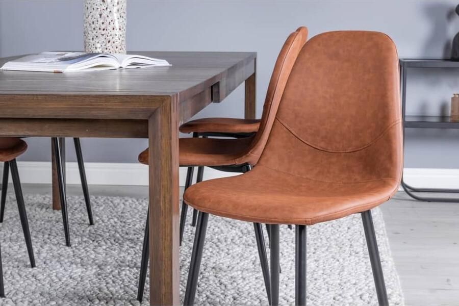 Venture Home Venture-Home-Eetkamerstoelen-2-st-Polar-lederlook-bruin-en-zwart - Foto 3