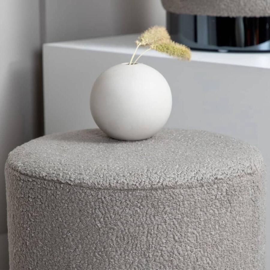 Venture Home Venture-Home-Poef-Benji-35x35x42 5-cm-teddy-zwart-en-greige - Foto 2