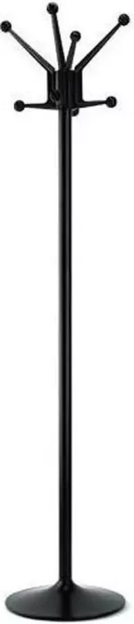Vepabins Staande kapstok Barcelona van zwart gelakt metaal en top van hoogwaardige kunststof met 8 haken