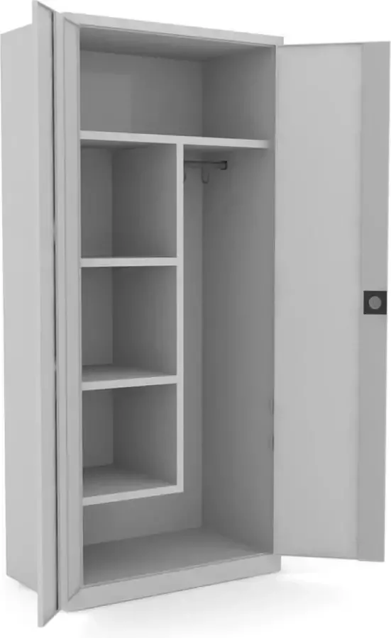 Ailem B.V. Lockerkast Draaideurkast Schoonmaakkasten Werkkast 180 x 80 x 42 Lichtgrijs RAL 7035 Metalen kast kantoorkast garage kast