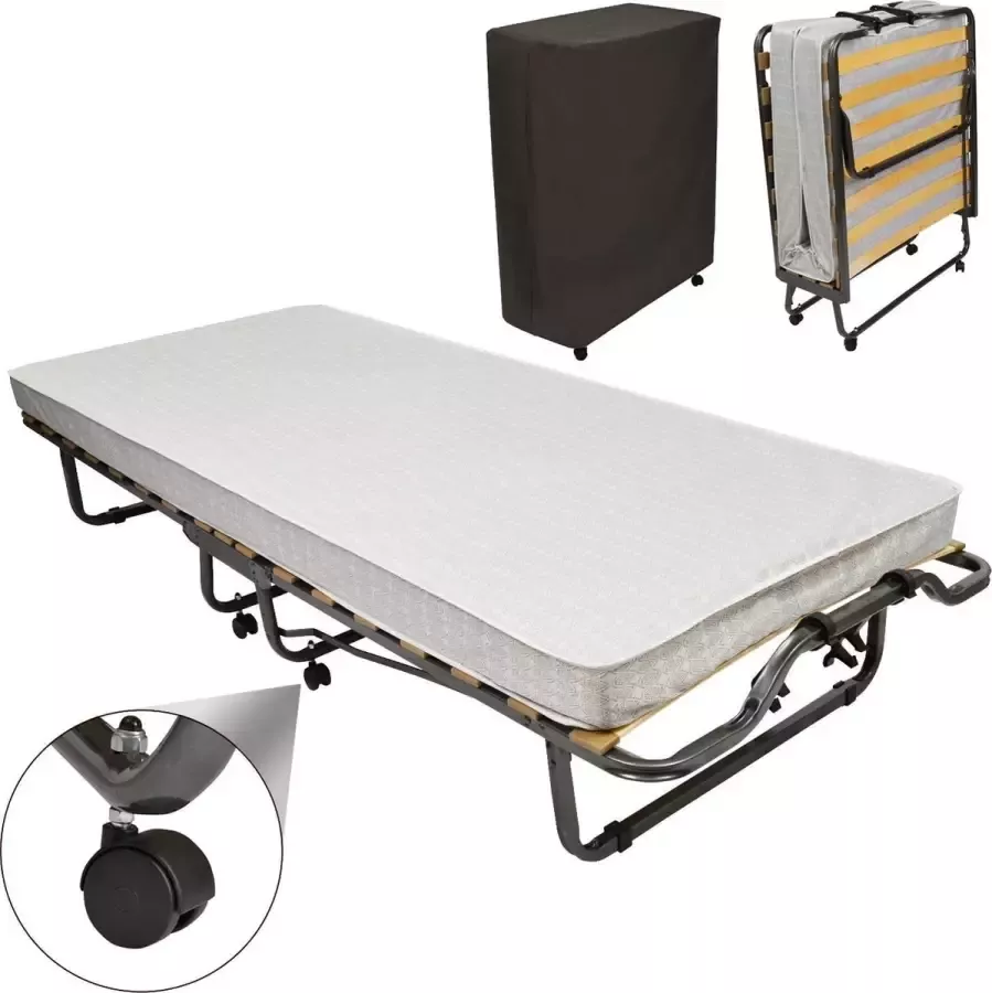 Veraflex Vouwbed 90 x 200 cm Eenpersoons Opklapbed incl. matras en hoes