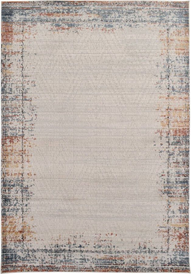 Vercai Rugs Artisan Collectie Laagpolig Vloerkleed Zacht Tapijt voor Woonkamer Polyester Crème Grijs 160x230 cm