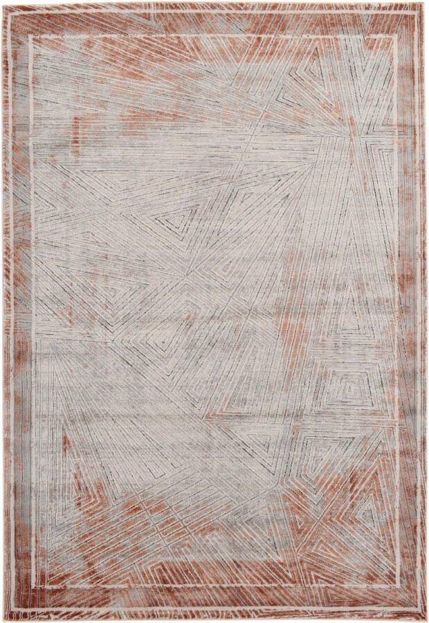 Vercai Rugs Artisan Collectie Laagpolig Vloerkleed Zacht Tapijt voor Woonkamer Polyester Crème Roze 160x230 cm