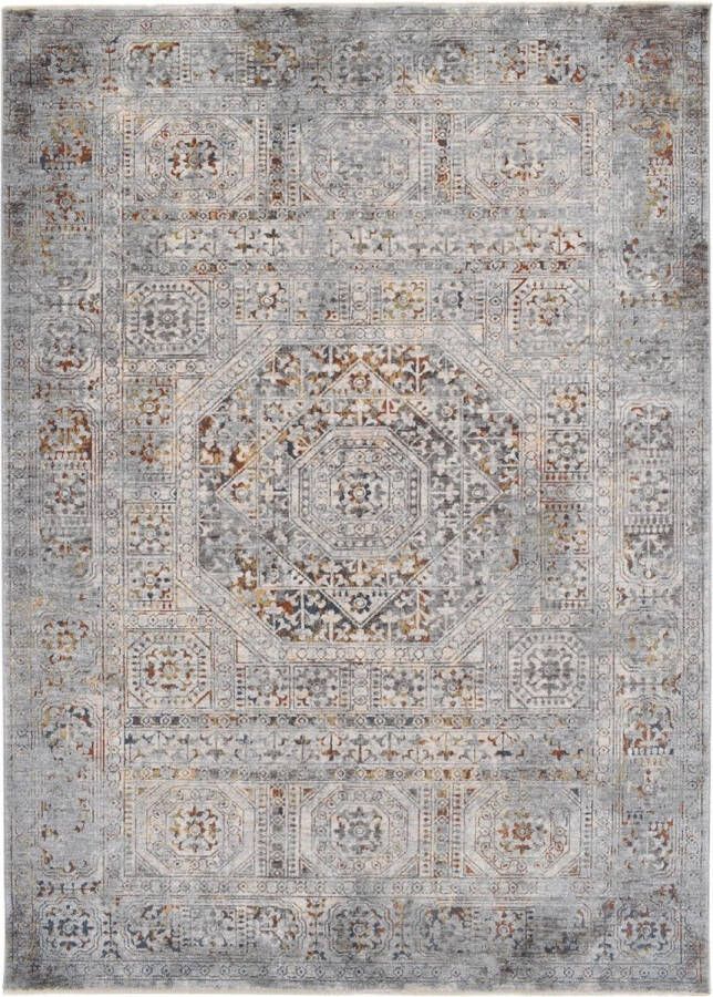 Vercai Rugs Bellagio Collectie Hoogpolig Vloerkleed Polyester Multi -Grijs 160x240 cm