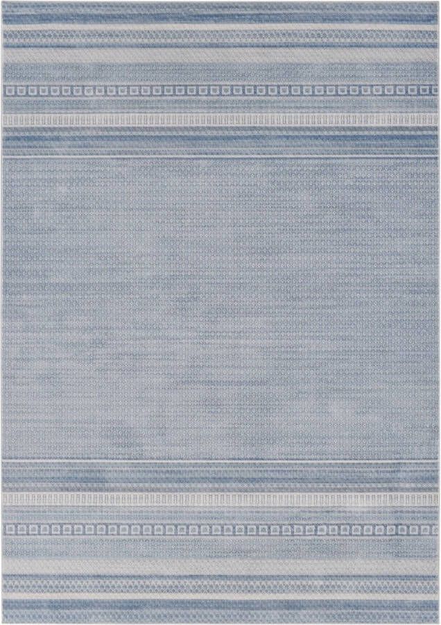 Vercai Rugs Cashmere Collectie Laagpolig Vloerkleed Zacht Tapijt met Modern Ontwerp Polyester Lichtblauw 60x100 cm