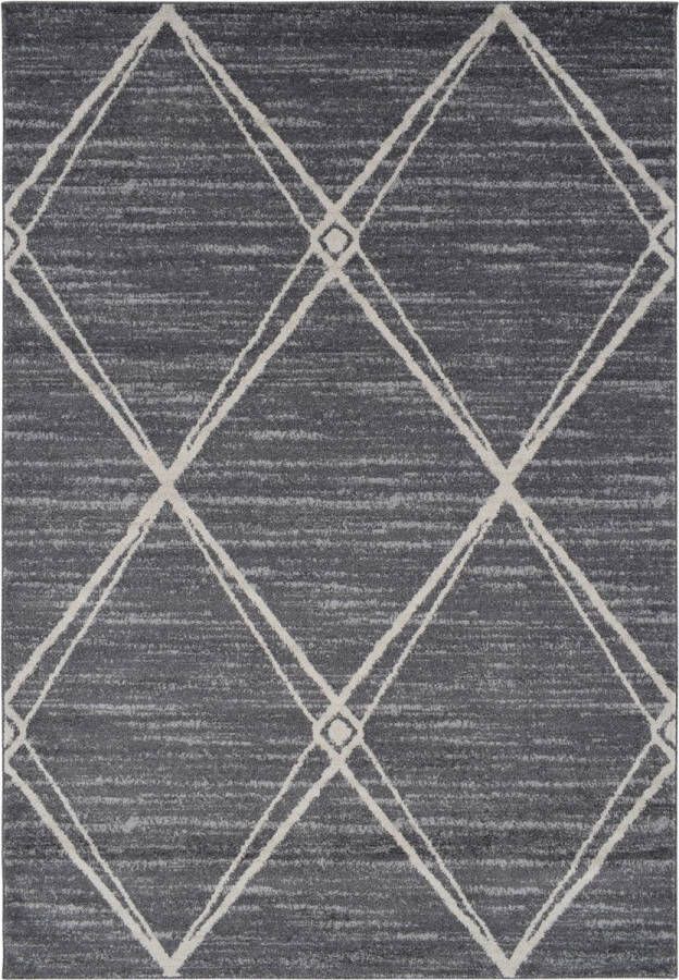Vercai Rugs Firenze Collectie Laagpolig Vloerkleed Polypropyleen Grijs Crème 200x290 cm