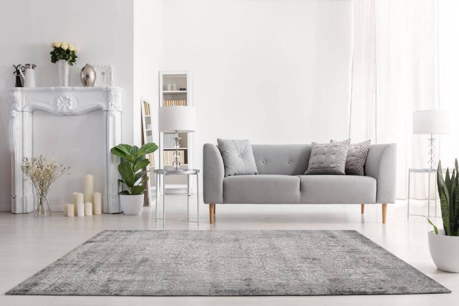 Vercai Rugs Invista Collectie Hoogpolig Vloerkleed Zacht Tapijt voor Woonkamer Polyester Grijs Blauw 80x150 cm - Foto 4