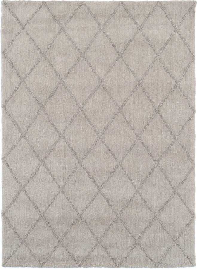 Vercai Rugs Jay Collectie Hoogpolig Vloerkleed Microfiber Tapijt voor Woonkamer Microfiber Polyester Ivoor 155x220 cm
