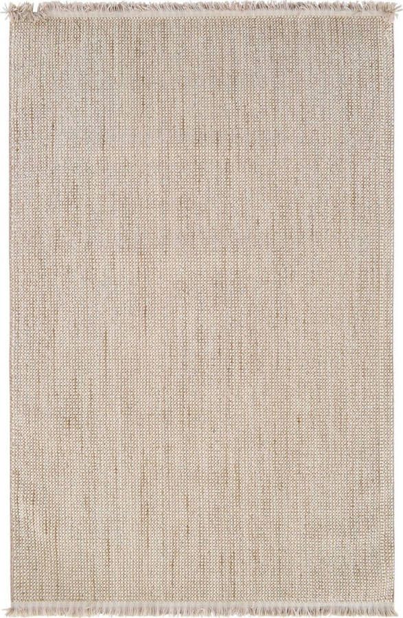 Vercai Rugs Jean Collectie Laagpolig Vloerkleed Tapijt met Franjes Polyester Wit Grijs 80x150 cm - Foto 2