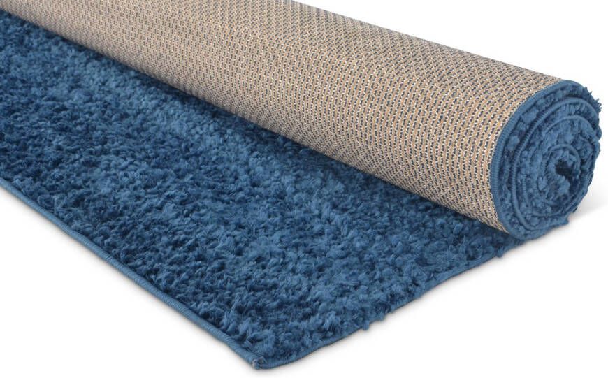 Vercai Rugs Parma Collectie Hoogpolig Vloerkleed Shaggy Tapijt voor Woonkamer Polyester Marine 160x230 cm