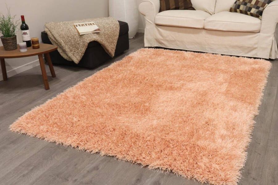 Vercai Rugs Soho Collectie Hoogpolig Vloerkleed Shaggy Tapijt voor Woonkamer Polyester Blush 200x290 cm