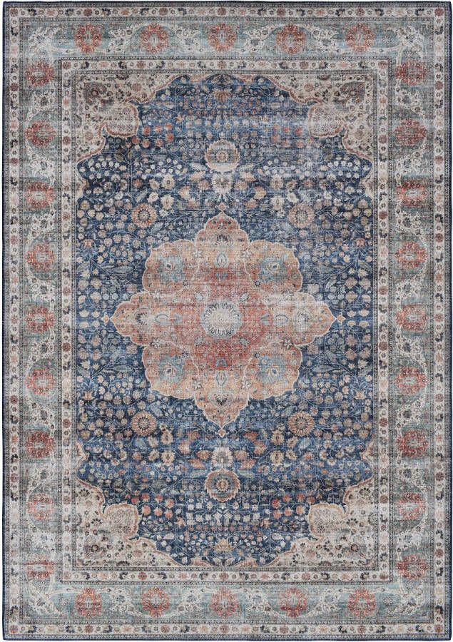 Vercai Rugs Toucan Collectie Laagpolig Vloerkleed Tapijt voor Woonkamer Machine Wasbaar Polyester Marine 160x230 cm