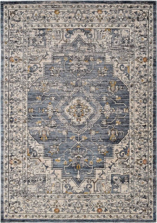 Vercai Rugs Troye Collectie Laagpolig Vloerkleed Meerkleurig Tapijt voor Woonkamer Polyester Blauw 160x230 cm