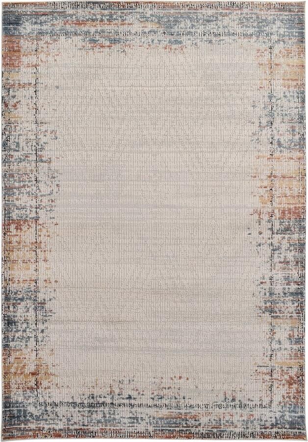 Vercai Rugs Artisan Collectie Laagpolig Vloerkleed Zacht Tapijt voor Woonkamer Polyester Crème Grijs 200x290 cm