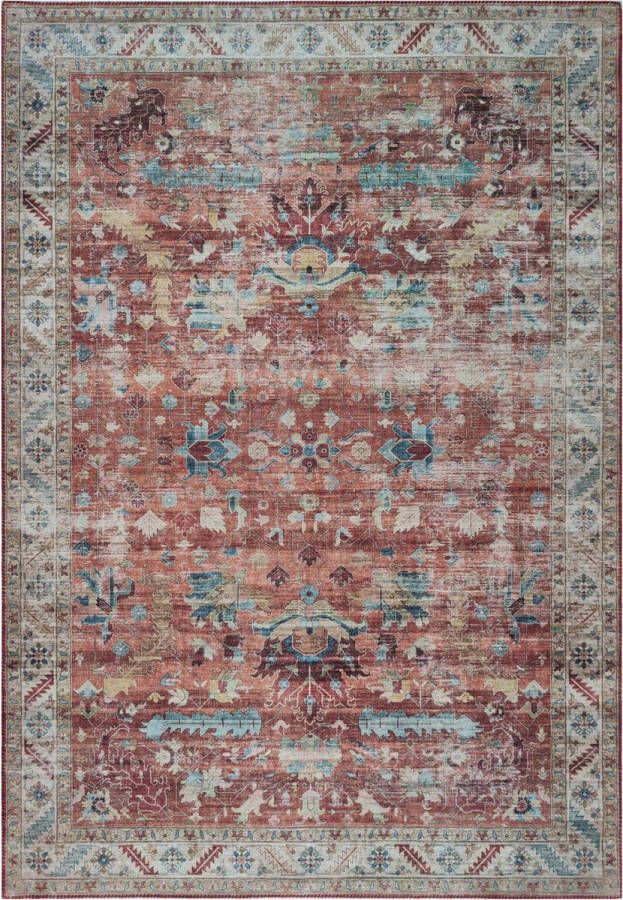 Vercai Rugs Vintage Collectie Hoogpolig Vloerkleed Machine Wasbaar Chenille Polyester Rood 160x230 cm