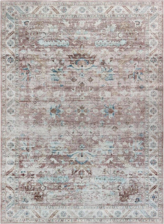 Vercai Rugs Vintage Collectie Hoogpolig Vloerkleed Machine Wasbaar Chenille Polyester Blush 110x160 cm - Foto 2