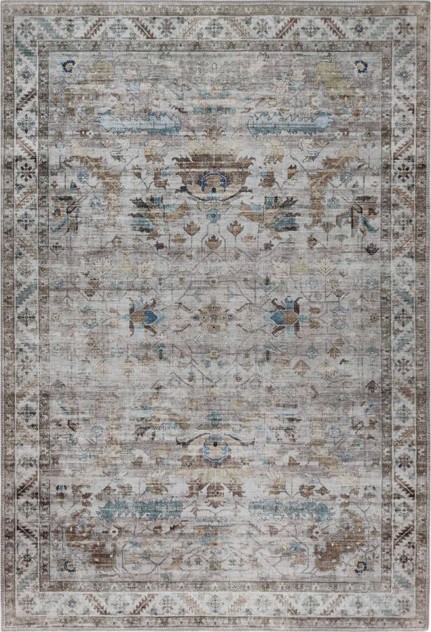 Vercai Rugs Vintage Collectie Hoogpolig Vloerkleed Machine Wasbaar Chenille Polyester Ivoor 110x160 cm