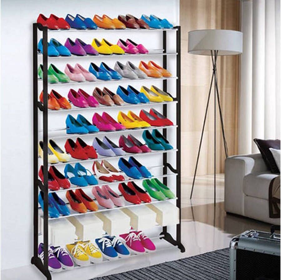VERK GROUP XXL Schoenenrek Groot Staand Shoe Rack Schoenenkast 10 Etages Hoog