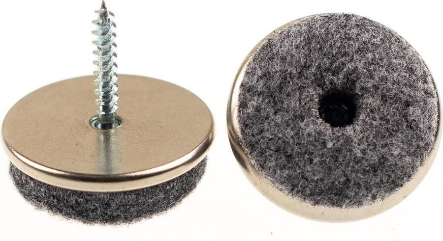 Verlofix Viltglijder Met Schroef Diameter 30mm Chroom 4 Stuks