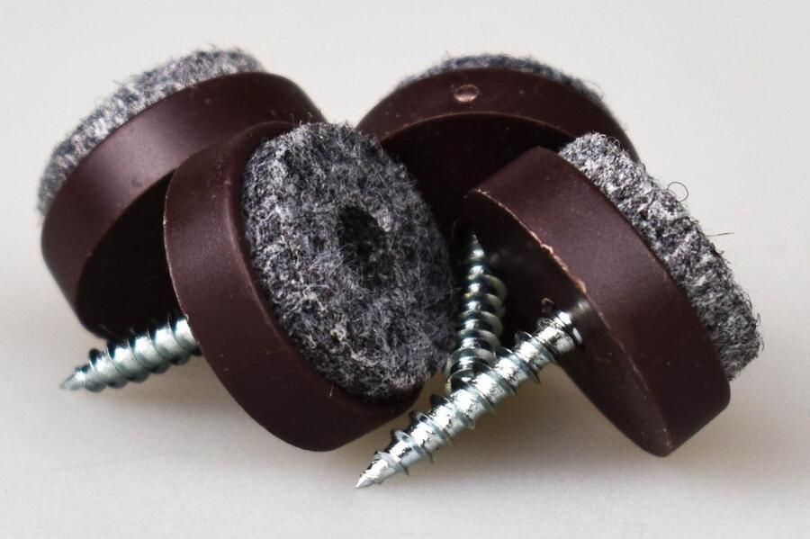 Verlofix Viltglijder Schroef Diam.20mm Kunststof Bruin 16stuks