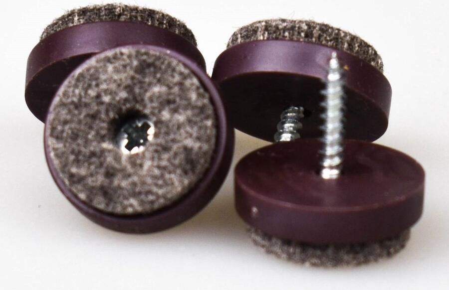 Verlofix Viltglijder Schroef Diam.24mm Kunststof Bruin 16stuks