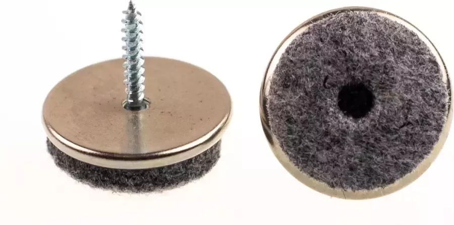 Verlofix Viltglijder Met Schroef Diameter 20mm Chroom 4stuks