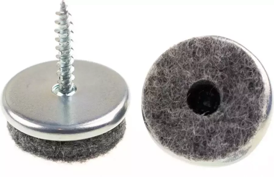 Verlofix Viltglijder Met Schroef Diameter 25mm Chroom 4 Stuks