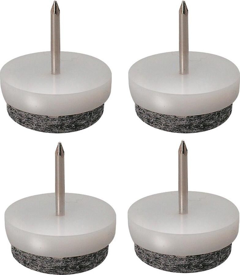 Verpas Meubel - stoelglijder vilt met nagel 24mm wit set 4 stuks stoelpoot meubelglijder