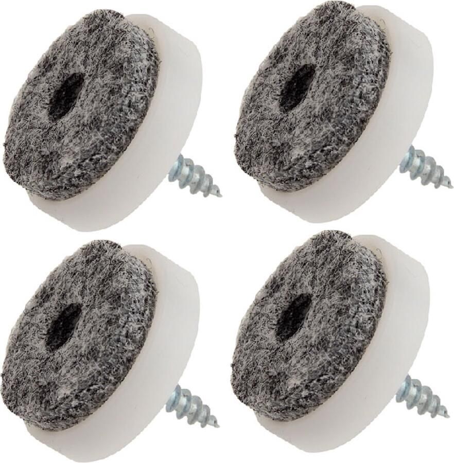 Verpas Meubel - stoelglijder vilt met schroef 24mm wit set 4 stuks stoelpoot meubelglijder