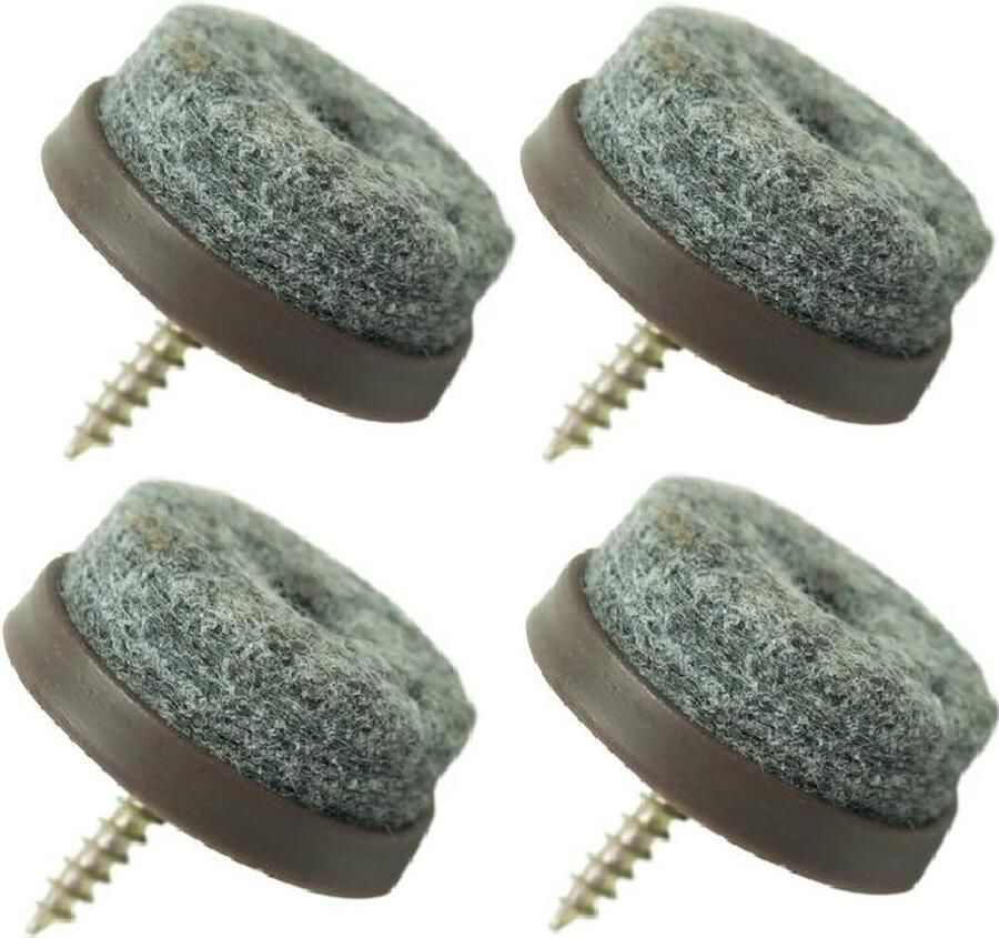 Verpas Meubel - stoelglijder vilt met schroef 24mm bruin set 4 stuks stoelpoot meubelglijder