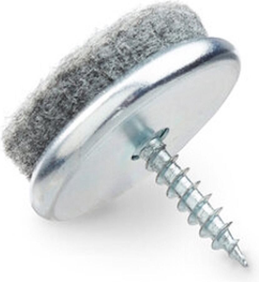 Verpas Meubel - stoelglijder vilt met schroef 24mm metaal grijs set 4 stuks stoelpoot meubelglijder