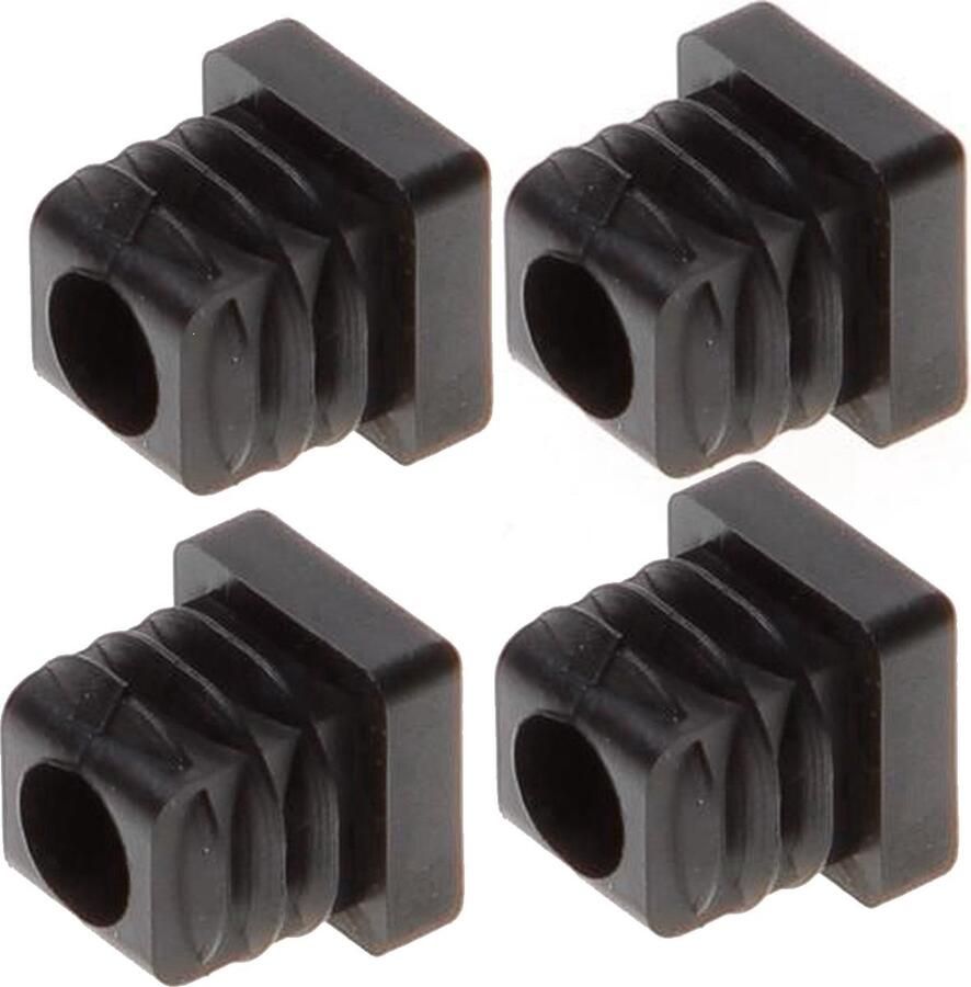 Verpas Pootdop insteek zwart vierkant vlakke onderkant 15x15mm Buitenwerksemaat (4 stuks)