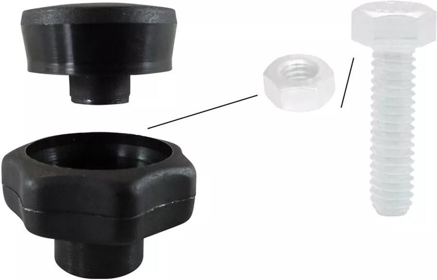 Verpas Sterknop 40 mm – geschikt voor M8 moer of bout – 2-delig – kunststof – 2 stuks